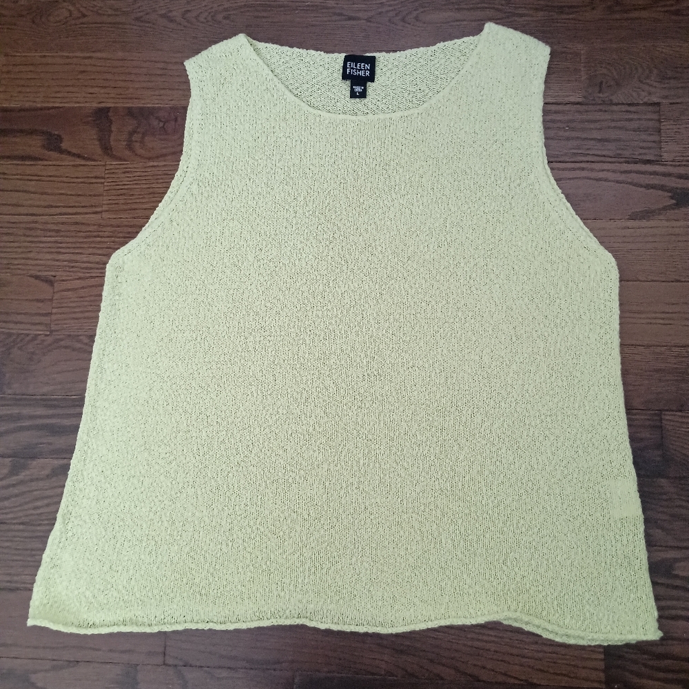 Womens Eileen Fisher Nylon Cotton Blend Light Yellow Chartreuse Camisole Tank